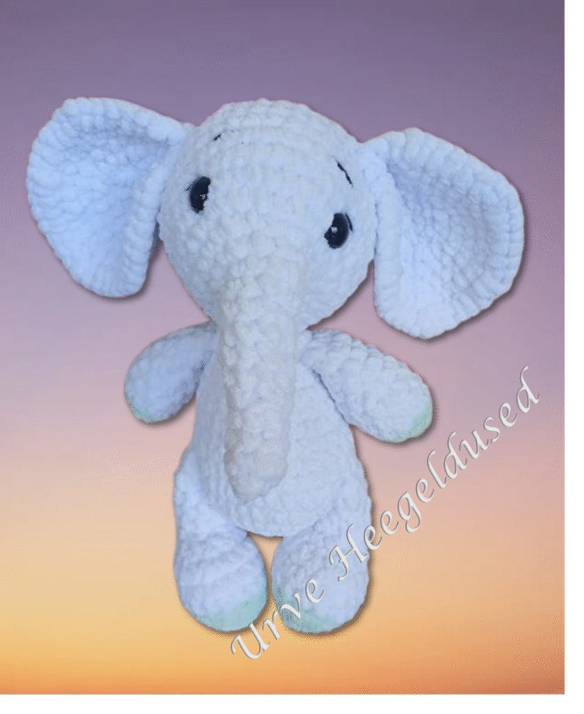 heegeldatud mänguasjad, heegeldatud elevant, käsitöö kingitus, kingitus lapsele, amigurumi
