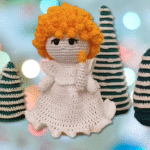 heegeldatud mänguasjad, heegeldatud jõulunukk, ingel, heegeldatud kaisukas, amigurumi