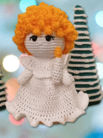 heegeldatud mänguasjad, heegeldatud jõulunukk, ingel, heegeldatud kaisukas, amigurumi